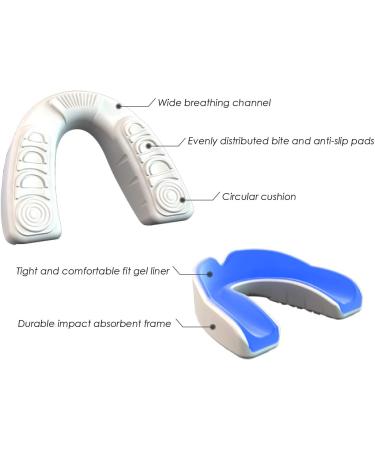 COOLLO SPORTS Boil and Bite Mouth Guard for Football, Hockey, Rugby - Trans. & White Adult (Ages 11+) | Custom Fit Sport Mouthpiece with Free Case - Buy Online on GoSupps.com
