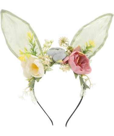 jojofuny Bunny Ears Headband Easter Bunny Ears Headband Rabbit Ear Floral Head Piece Fairy Floral Crowns Hair Hoops Spring Flower Crown Headband for Kids and Adults Party Birthday Supply - Buy Online on GoSupps.com