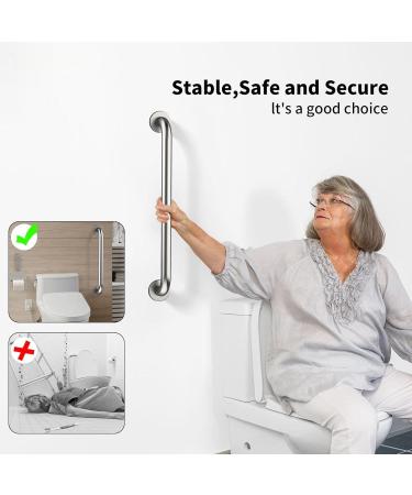24 Inch Shower Grab Bars ZUEXT 2 Pack Brushed Nickel Stainless Steel Bathroom Wall Grab Bar Handle Shower Balance Bar Safety Hand Rail Support Handicap Elderly Senior Bath Grab Handle(1.25" Tube) 24 Inch-2 Pack Brushed Nickel - Buy Online on GoSupps.com