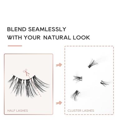 Natural Look Half False Wispy 3D Faux Mink Lashes - 7 Pairs C03 Pack | Clear Band Half Eyelashes in Various Lengths (6MM-15MM) - Buy Online on GoSupps.com