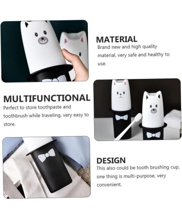 Buy STOBAZA 6 Pcs Travel Toothbrush Case - Cartoon Design Compact & Portable Toothbrush Holder Black & White (1 Pack) - Ideal for International Shipping - Buy Online on GoSupps.com