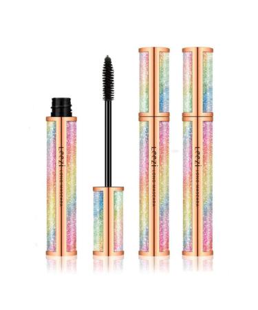 4D Silk Fiber Eyelash Mascara,Waterproof Thickening Long Lasting Smudge-Proof Natural 4D Fiber Mascara, Curling Lashes Lengthening Mascara, All Day Exquisitely , Extra Long 4D Mascara Black Volume And Length Pack of 2