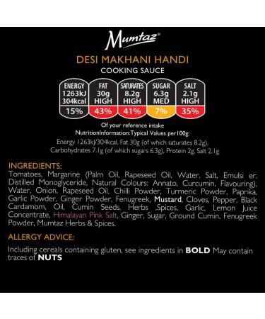 Mumtaz DESI MAKHANI Indian Curry Cooking Sauce 700g Pack of 3 Restaurant Quality at Home - Medium Spiced Serves 8-10 - All Natural Ingredients- Gluten Free- Vegetarian Friendly. - Buy Online on GoSupps.com