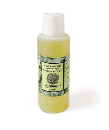 Moringa Seed Oil (4 oz/ 113ml) 100% Pure and Natural Cold-Pressed and Unrefined Ideal For Face Skin and Hair by Oreola Naturals. New improved packaging.
