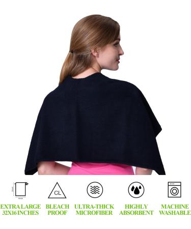 Cogana Microfiber Hair Towels Set 6 Pack - Black, Bleach Proof, Quick Drying - 16X32 Inches - Buy Online on GoSupps.com