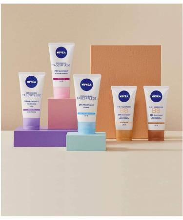 NIVEA BB 5 in 1 Day Cream 24h Moisture (50 ml) BB Cream for Light Skin Types with SPF 20 Tinted Day Cream with Organic Jojoba Oil & Makeup Pigments Light skin type - new formula - Buy Online on GoSupps.com