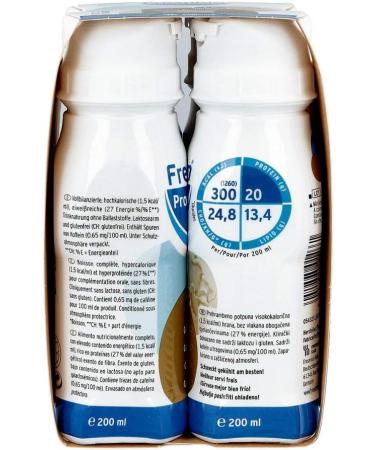 Fresenius Kabi Fresubin Protein Energy Drink Cappuccino - 4 x 200 ml Bottle Pack | High Protein Nutritional Supplement for Weight Management - International Shipping Available - Buy Online on GoSupps.com