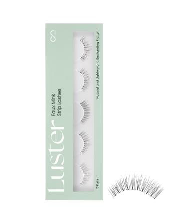 Cashmeren Faux Mink Strip Lashes DIY Individual Fake Eyelashes At Home Extensions Subtle and Natural Eye Lashes for Everyday Waterproof and Reusable Lashes Wispy 5 Pairs Enchanting Flutter