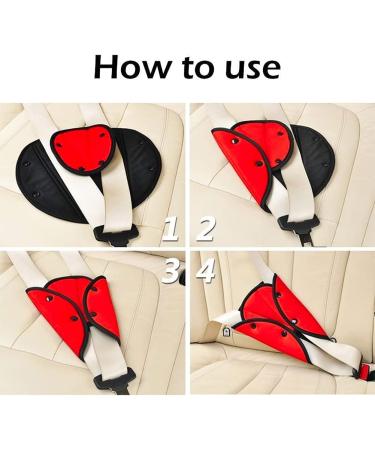 Kid Car Safety Seat Belt Cover - Grey+Red Strap Clips for Children & Adults - Buy Online on GoSupps.com