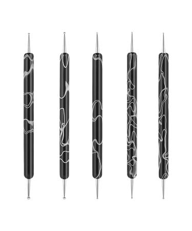 Tools Nail Liner Brush Dotting Pen - Double Ended Multifunctional Nail Brushes Miniature Painting Brushes Nail Liner Brush Dotting Pen Black