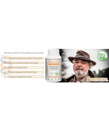 Prosta Homme - 480 capsules dosed at 300 mg - Plant complex for Prostate Urinary Disorders - Sabal - Squash - Epilobe - Pygeum - Nettle - Dietary supplement - Made in France - Buy Online on GoSupps.com