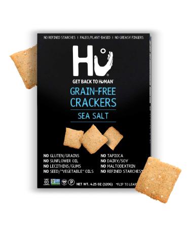 Hu Gluten Free Crackers | Sea Salt Keto Crackers 6 Pack | Gluten Free, Grain Free, Low Carb Crackers Sea Salt | 6-Pack