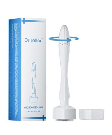 Dr.roller Derma Stamp Adjustable Microneedling Stamp Pen 0-3mm with 140 Titanium Pins Professional Dermastamp Microneedling Pen Derma Pen Derma Roller Hair Beard Growth for Men and Women