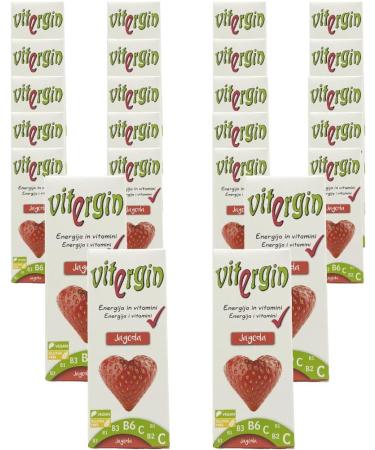 Vitergin Strawberry Vitamin Sweets - Delicious Fruit Enjoyment with 24 Packs (20 Sweets per Pack) - Sweet Sweets for a Healthy Boost! - Buy Online on GoSupps.com