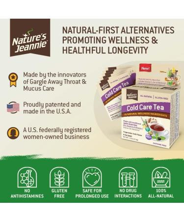 Nature's Jeannie Cold Care Tea - Peppermint Herb Flavor - 9 Tea Bags with Zinc, Vitamin C, Elderberry - Soothes Cold Discomfort - Buy Online on GoSupps.com