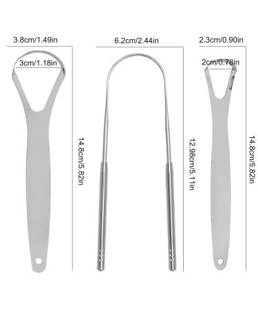 Premium Stainless Steel Tongue Cleaner & Scraper | Portable Metal Tongue Brush for Bad Breath Reduction | LNHGH - Buy Online on GoSupps.com