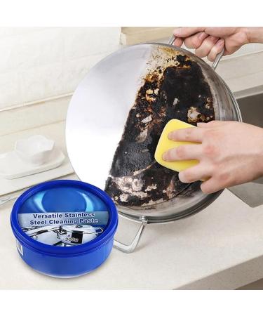 Versatile Stainless Steel Cleaning Paste - Kitchen Pot Cleaning Paste Stainless Steel Clean Wax Stainless Steel Cleaner and Metal Polish for Kitchen Appliances Sinks Cookware 2pc - Buy Online on GoSupps.com
