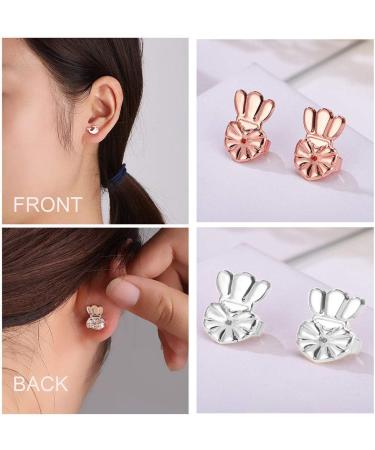 6 Pairs Adjustable Earring Lifters | Hypoallergenic Secure Backs | 18K Gold Plated & Sterling Silver | Heart, Crown, Clover Styles - Buy Online on GoSupps.com