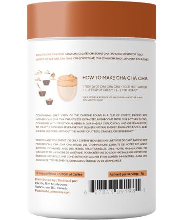 Pacific Rim Mushrooms Cha Cha Cha | Organic Ceremonial Cacao Chai Spices & Active 8 Functional Mushrooms Blend | Perfect Coffee Substitute for Energy Focus & Immunity | Reishi Maitake Lion's Mane Chaga Cordyceps Shiitake Turkey Tail Himematsutake - Buy Online on GoSupps.com