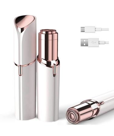 Facial Hair Removal for Women Face Trimmer for Women Painless Facial Hair Removal Device for Face Upper Lips and Chin USB Rechargeable White