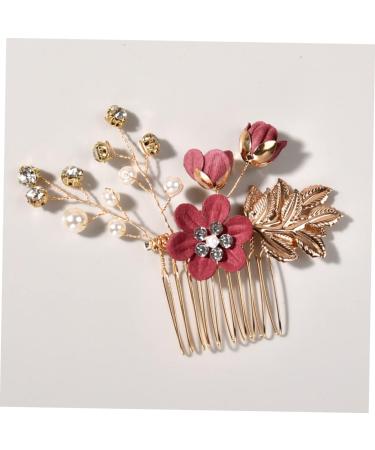 MAGICLULU 3 Sets Hairpin Chinese Decor Flower Hair Accessories Fringe Trim Pearl Hair Accessories Flower Slides Comb Wedding Hair Insert Comb Tiara Zinc Alloy Red Flowers Flower - Buy Online on GoSupps.com