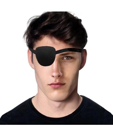 Misssix 3D Eye Patch for Adult and Kid Adjustable Eye Patch for Left or Right Eyes Black