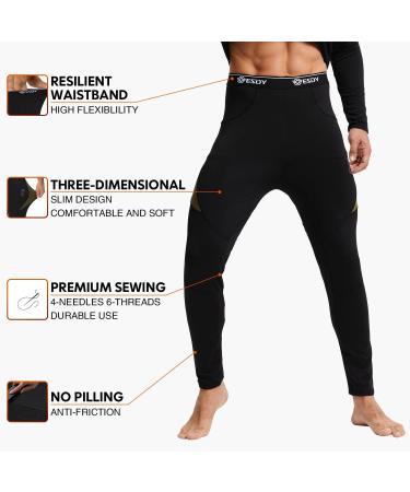 Black X-Large Thermal Underwear Set | Winter Hunting Gear Long Johns Base Layer Bottom Top | Midweight Sport Apparel - Buy Online on GoSupps.com