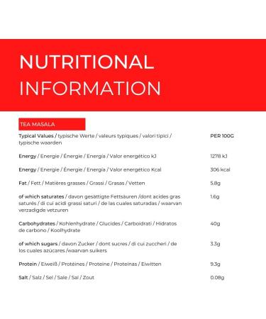 Hides Fine Foods - Tea Masala 500g - GMO Free - Suitable for Vegetarians - South Asian Cuisine - Indian Drink - Hot Beverage - Masala Chai - Aromatic Chai - Buy Online on GoSupps.com