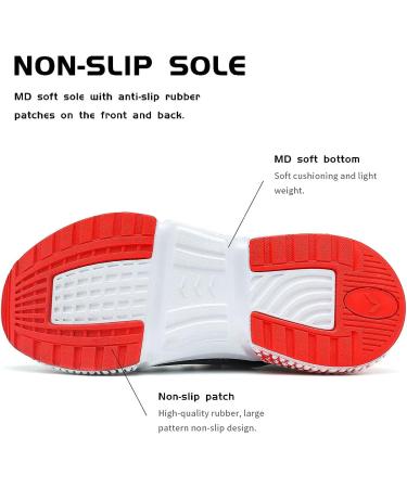 WETIKE Kids Mesh Slip On Running Sneakers - Energy Red Plaid | Lightweight & Breathable - Buy Online on GoSupps.com