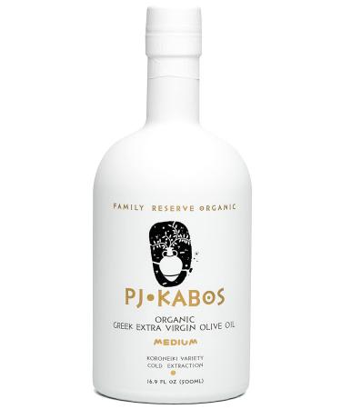 2023 Gold Medal Winner, High Phenolic (481mg/kg), USDA Organic Greek Extra Virgin Olive Oil, Vegan, Greece, Cold Extracted, 16.9 oz Bottle, Koroneiki, PJ KABOS “Family Reserve Organic -Medium” - Buy Online on GoSupps.com