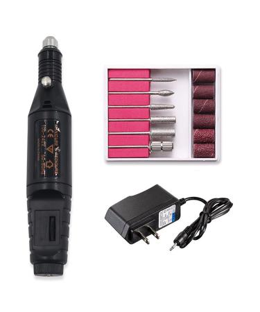 Fantexy Professional Portable Electric Nail Drill,20000 RPM Electrical File Nail Drill Kit for Acrylic,Gel Nails,Manicure Pedicure Polishing Shape Tools Design for Home Salon Use(Black)