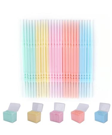 1100 Pack White Plastic Toothpicks - Double-Ended Dental Picks Interdental Brushes with Portable Case for Oral Care - Buy Online on GoSupps.com