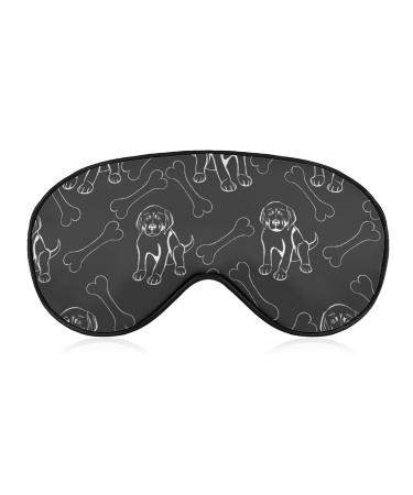 Dogs with Bones Sleep Mask Eye Cover for Sleeping Blindfold with Adjustable Strap Blocks Light Night Travel Nap for Men Women