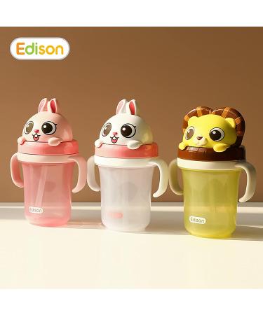 Edison Friends 3D Non-Spill Straw Cup - BPA Free, Platinum Silicone, White Rabbit Design | 10.1 Oz - Made in Korea - Buy Online on GoSupps.com