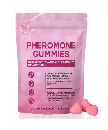 Pheromone Gummies for Women Enhance Natural Scent & Confidence Support Strawberry Flavor 60 Gummies