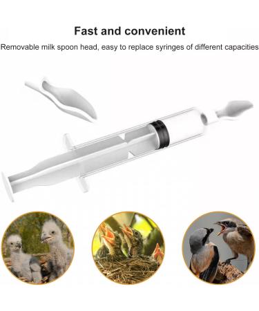 Hand Baby Bird Feeding Syringes Feeding Tube Parrot Liquid Food Feeding Needle for Baby Birds with Feeding Spoon for Pet Sick Bird Parrot Feed Milk and Medicine White - Buy Online on GoSupps.com