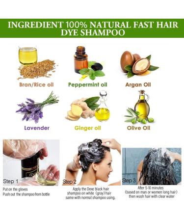 Instant Black Hair Shampoo - 100% Gray Coverage Easy 3 in 1 Dye for Men & Women - 400ml Pack - Quick & Long-Lasting Results - Buy Online on GoSupps.com