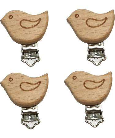 Arakierst 5pcs Natural Wood Bird Shape Pacifier Clips - DIY Beading Accessory - Buy Online on GoSupps.com
