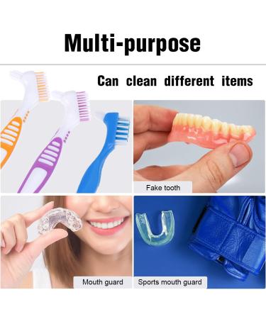 4-Piece Denture Brush Set | Double Head & Precision Tip | Best Cleaning Brushes for Prostheses Retainers & Aligners - Buy Online on GoSupps.com