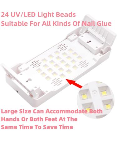 Hand Pillow Nail Lamp - 72W UV Nail Dryer for Gel Polish Curing | LED Light with 3 Timers - Pink | Perfect for Fingernails & Toenails - Buy Online on GoSupps.com