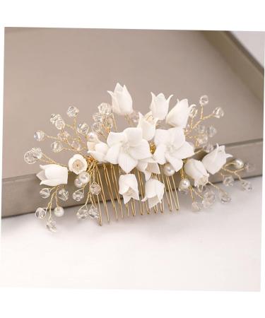 Ipetboom Wedding Hair Comb Bridal Hair Comb White Zinc Alloy Wedding Bride Wedding Hair Piece - Buy Online on GoSupps.com