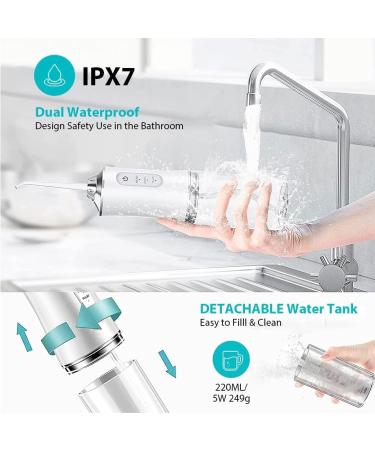 Buy Cordless Water Dental Flosser - 220ml Tank 3 Modes 4 Jets IPX7 Waterproof | International Shipping Available - Buy Online on GoSupps.com