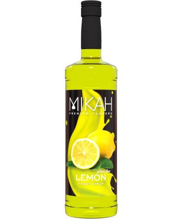 Mikah - Premium Flavors - Lemon (Limone) x2 | Syrup for drinks and desserts | Professional use | 2 bottles of 1 liter (2x1000ml) - Buy Online on GoSupps.com