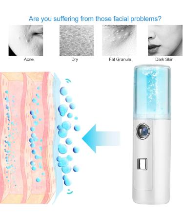 HUSHUI 30ml USB Mini Nano Mist Spray for Facial Moisturizing Compact Atomization Mister Face Sprayer for Water or Cosmetics - Buy Online on GoSupps.com