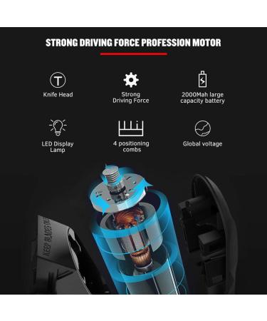 Hair Clipper Cordless Hair Clippers for Men Bluesa Maamlly Professional Waterproof Hair Beard Trimmer Rechargeable Led Display Hair Clippers - Buy Online on GoSupps.com