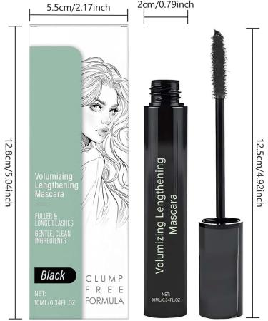  KOSLEOW Waterproof Black Mascara - Volume Mascara with False Lash Effect Extreme Lengthening Clump-Free Hypoallergenic Formula for Sensitive Skin - 10ml - Buy Online on GoSupps.com
