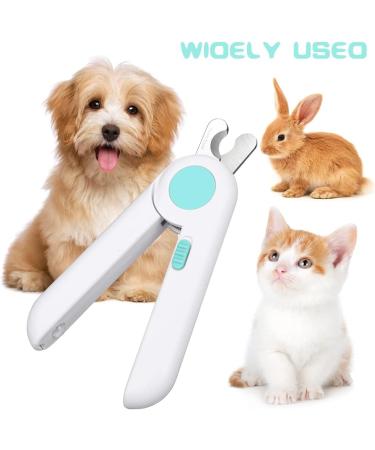 Adiwo 2-in-1 Nail Clippers with LED Light for Dogs & Cats - Claw Scissors Hinge Grinders & Nail Files - Pet Grooming Tool with Protective Spray-Resistant Design - Blue - Buy Online on GoSupps.com