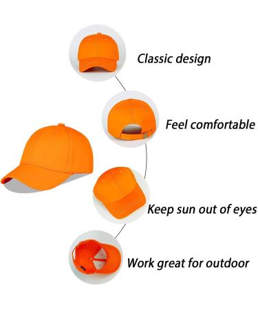 LANGZHEN 100% Cotton Kids Baseball Cap Hat | Adjustable Sun Hat for Boys & Girls 1-2 Years | Classic Orange - Buy Online on GoSupps.com