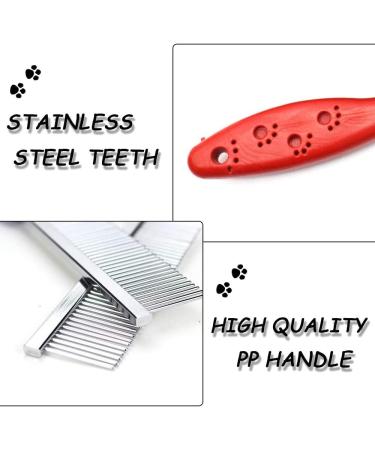 HirrWill 2 Pieces Small Pet Hair Buster Comb Grooming Comb Stainless Steel Long and Short Teeth Comb for Rabbits Hamsters Guinea Pigs Removes Tangles Mats Shed Hair and Dirt (Red and Blue) - Buy Online on GoSupps.com