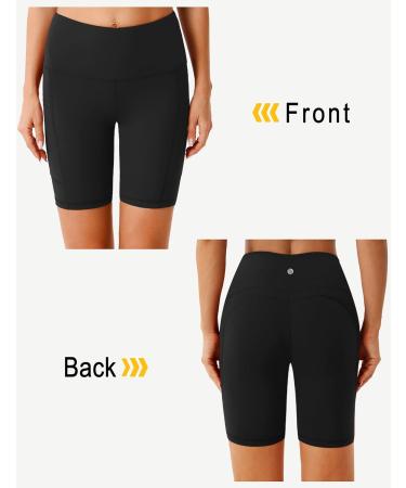 Desol Women's High Waist Cycling Pants with Pockets - Belly Control Sports Shorts for Yoga & Running - Dark Night 20.3cm - Buy Online on GoSupps.com